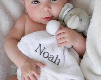 Naninha personalizada para bebê Elefante Branco