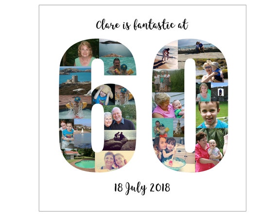 Personalisierte 60 Geburtstag Foto Collage Digitale Datei Etsy 