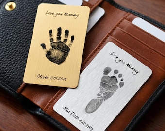 Personalisierte Hand- oder Fußabdruck-Geldbörsen-Metallkarten