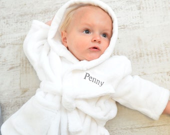 Embroidered baby dressing gown Clearance