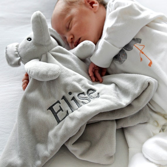 Personalised Grey Elephant Comforter Etsy Ireland