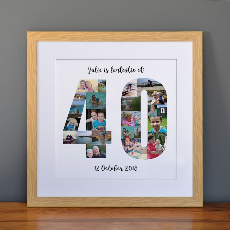 Personalised 40th Birthday Photo Collage - Etsy