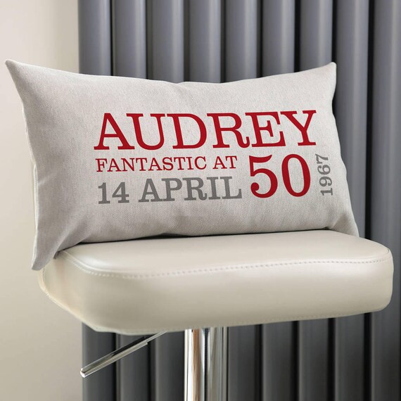 Personalised 50th Birthday Rectangular Free Shipping. Buy 50th Birthday Pillow
