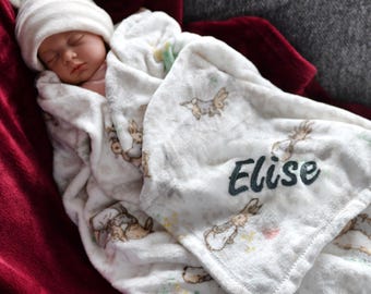 Personalised Peter Rabbit Soft Baby Blanket