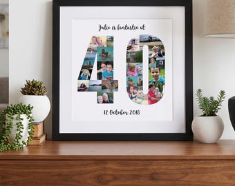 Personalised 40th Birthday Photo Collage