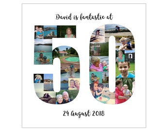 Personlig digital fil för fotokollage till 50-årsdag