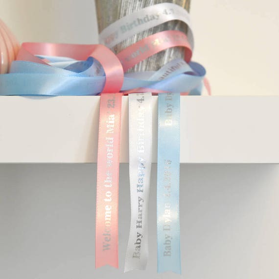 Personalised New Baby Ribbon Etsy