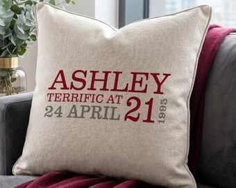 Personalised 21st Birthday Cushion