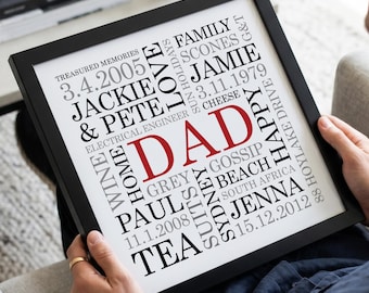 Personalised Dad Word Art