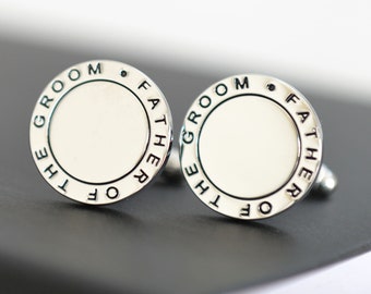 Father Of The Groom Round Cufflinks