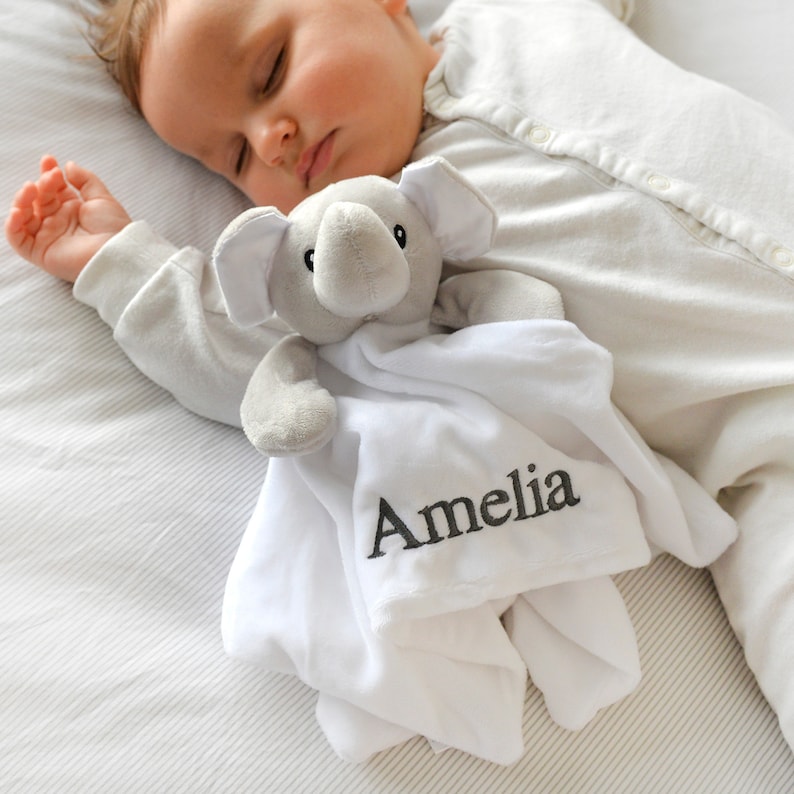 Personalised White Elephant Comforter With Soft Ears