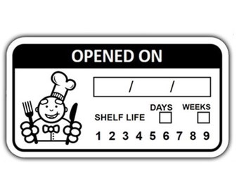 Opened On Labels Shelf Life Stickers Best Before Labels