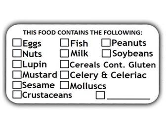 Food Allergy Labels Food Warning Labels Allergen Stickers Best Before Labels 1