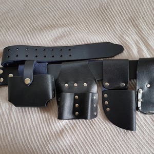 Scaffolding Black Leather Tools Belt with Hammer Holder Steel Saddle Best Top Quality UK Seller image 2