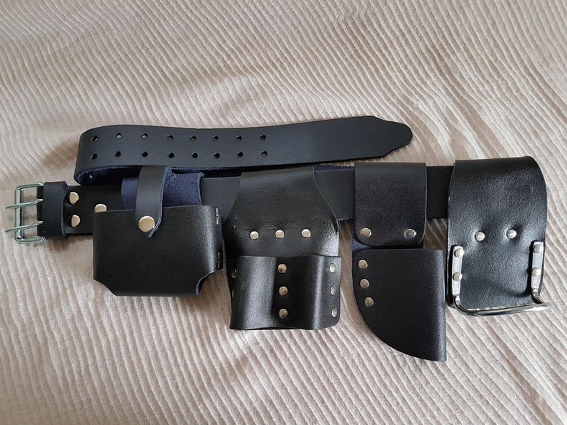 Scaffolding Black Leather Tools Belt with Hammer Holder Steel Saddle Best Top Quality UK Seller image 2