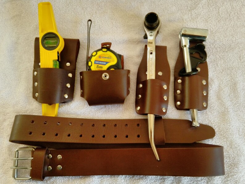 SCAFFOLDING Black LEATHER BELT Heavy Duty Full Tool set ratchet Spanner 19//21