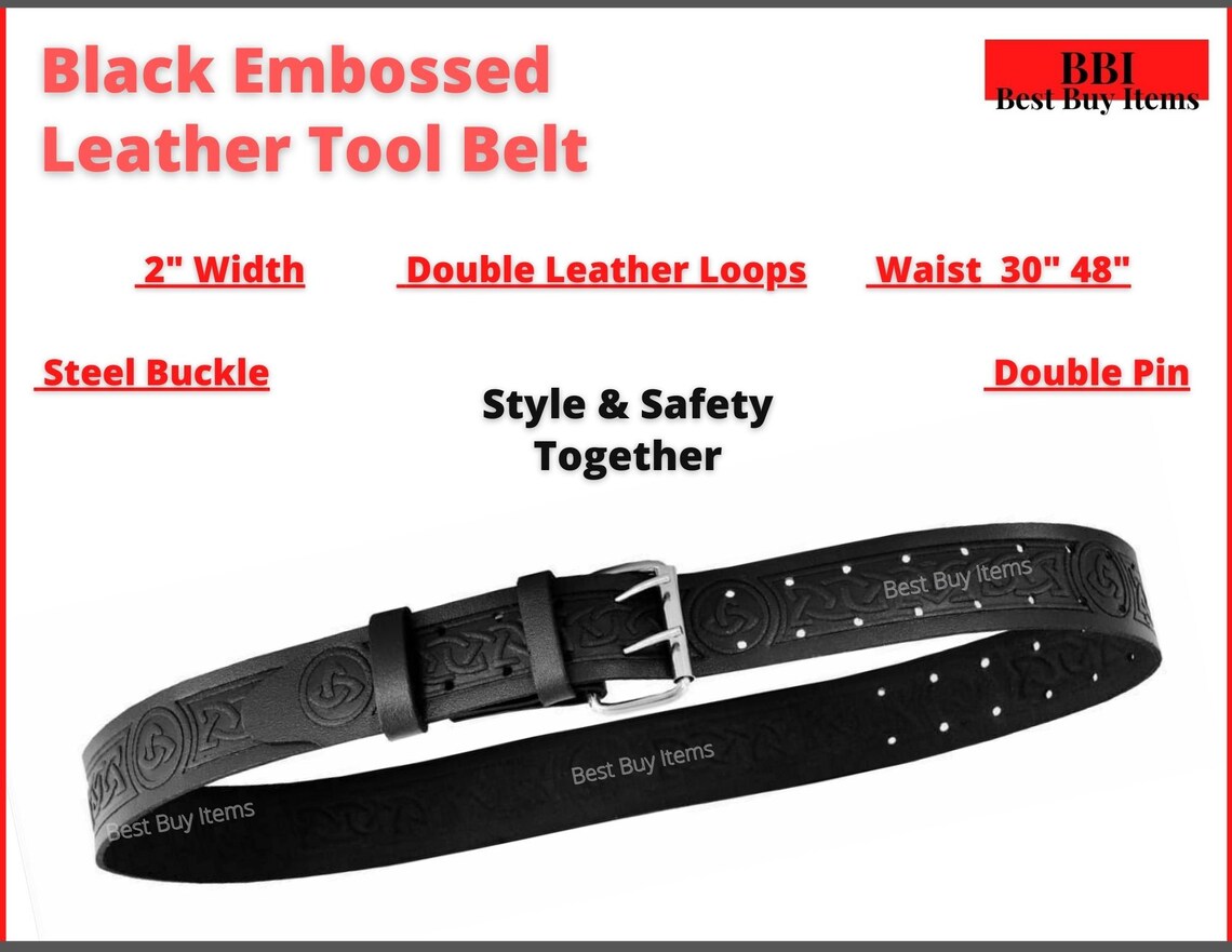Black Leather Utility Belt Kilt Belt Buckle Set 2 Inch Etsy UK