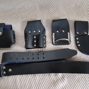 Scaffolding Black Leather Tools Belt with Hammer Holder Steel Saddle Best Top Quality UK Seller image 3