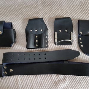 Scaffolding Black Leather Tools Belt with Hammer Holder Steel Saddle Best Top Quality UK Seller image 1