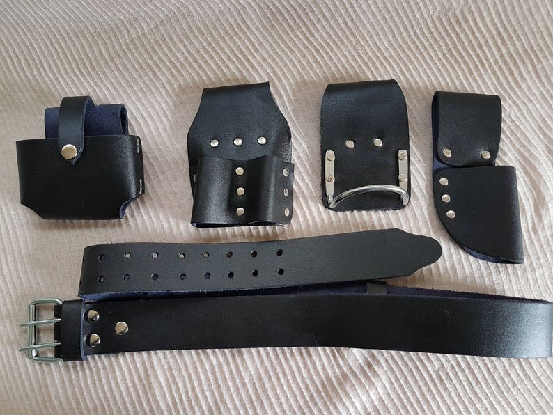 Scaffolding Black Leather Tools Belt with Hammer Holder Steel Saddle Best Top Quality UK Seller image 1