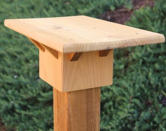Cedar Mailbox Mount for Large Wood Mailboxes, Slip-On 4x4 Post Mount, Hardware Included