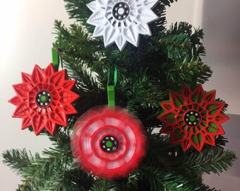 fidget spinner poinsettia christmas ornament 3d printed flower american made with tree hanger new innovative ceramic bearing - Christmas Tree Spinner fidget spinner poinsettia christmas ornament 3d printed flower american made with tree hanger new innovative ceramic bearing - Christmas Tree Spinner