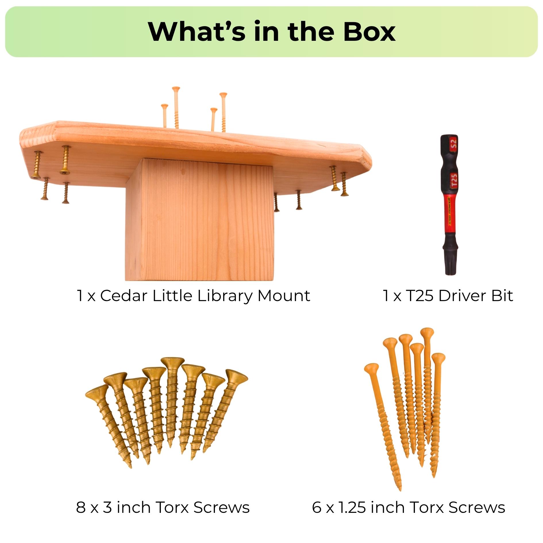 Library Post Hardware Cedar Little Library Mount, Slip-on 4x4 Post Mount, Hardware Included ...
