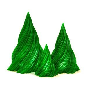 3D Printed Light Up Unique & Modern Tabletop Christmas Tree with Swirl Design, 5, 8, 10 Original Holiday Decor, Crafted in America image 1