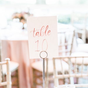 Custom Watercolor Wedding Table Numbers, Reception Table Number, Number Sign, Wedding Centerpiece, Wedding Table Number Cards, Hand Lettered