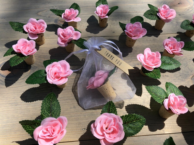 25 Wine Bottle Stoppers Blush Wedding Favors Bridal Shower Etsy