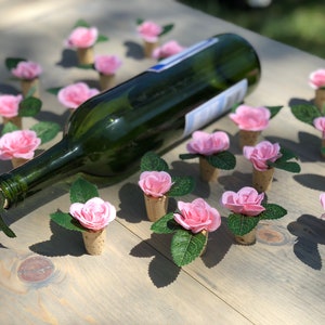 Bachelorette party favors, floral wine stoppers, wine tour, winery bachelorette, vineyard bachelor, bachelorette survival kit, wine favors immagine 1