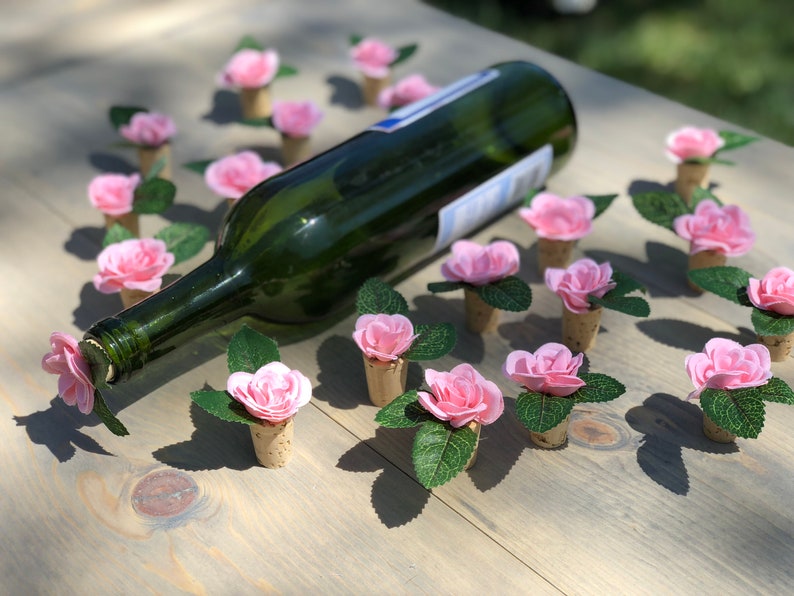 Bachelorette party favors, floral wine stoppers, wine tour, winery bachelorette, vineyard bachelor, bachelorette survival kit, wine favors image 1