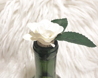 Wine Bottle Stopper, floral, blush wedding, romantic favors, Bridal shower favors, wedding favors,greenery wedding,wedding decor,baby shower