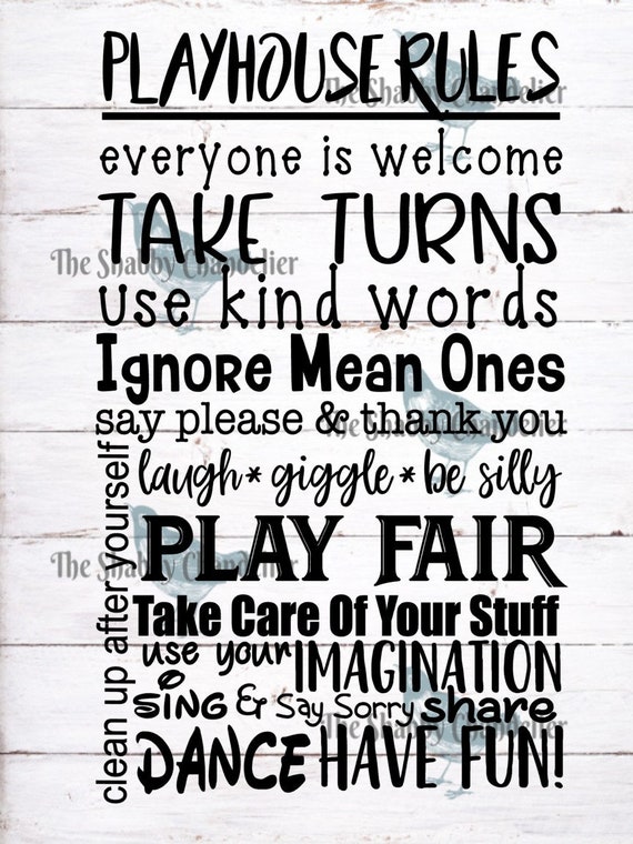 Playhouse rules Etsy