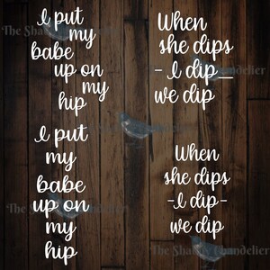 parent child. I put my babe up on my hip, when she dips I dip we dip