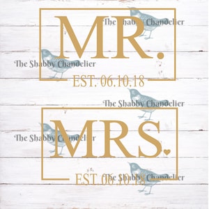 Mr. and Mrs. With Established date. Additional numbers included to customize to your specific needs.