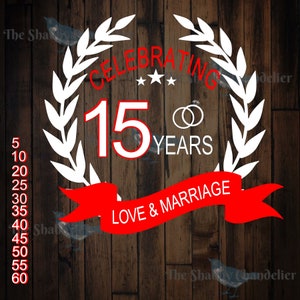 Celebración (insértese el número de años) de amor y matrimonio