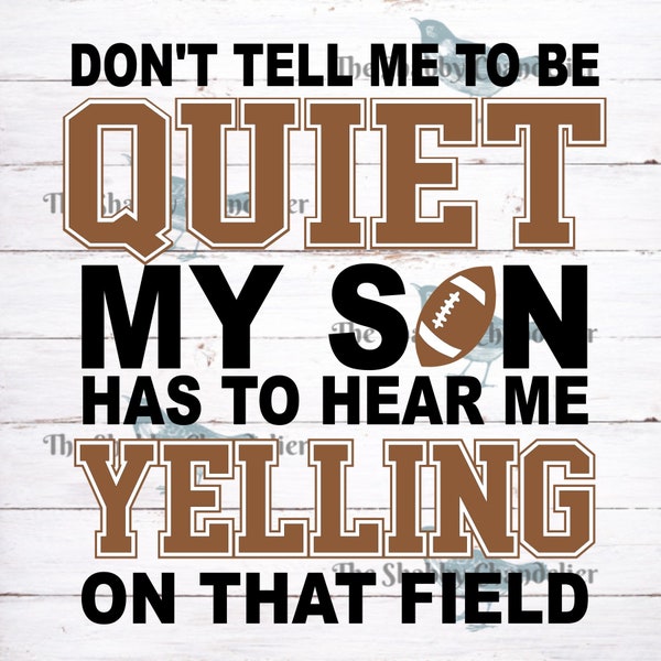 Don't tell me to be quiet My son has to hear me yelling on that field.