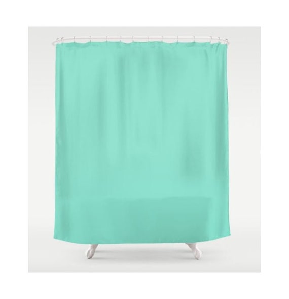 Mint Green Shower Curtain Solid Color Shower Curtains Etsy