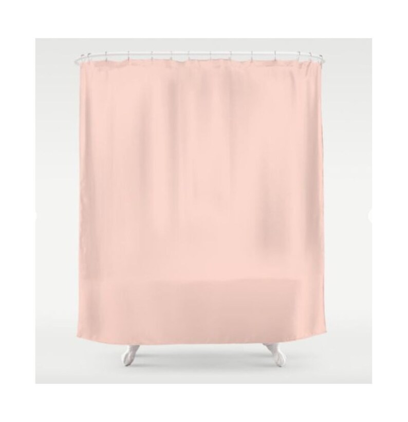 Shower Curtain Coral Solid Color Shower Curtains Fabric Etsy
