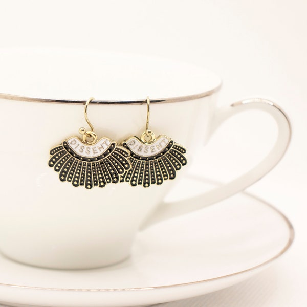 RBG Dissent Earrings - Ruth Bader Ginsburg Earrings - RBG Earrings - Dissent Earrings - Feminist Earrings - Feminism Earrings Dangle - Gift