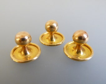 Art Deco Vintage 9ct Gold Dress Collar Studs in Original Box ca 1930s