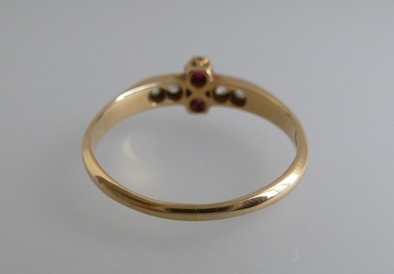 Antique 18ct Gold Ruby Diamond Engagement Ring - … - image 9