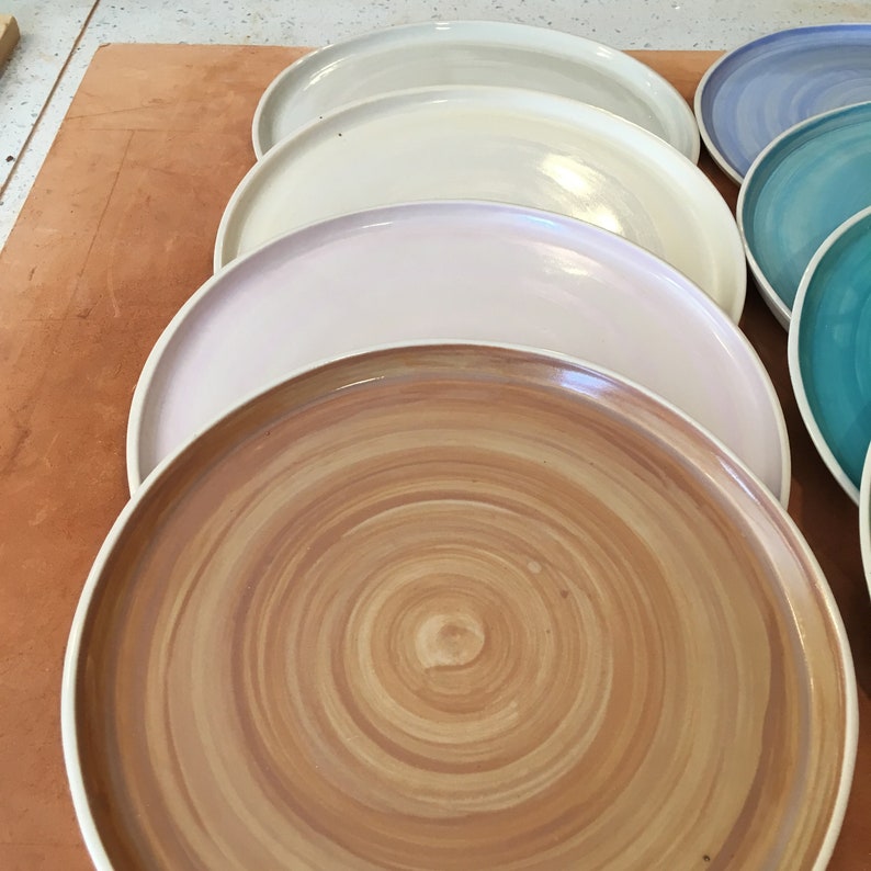 set of pastel plates
