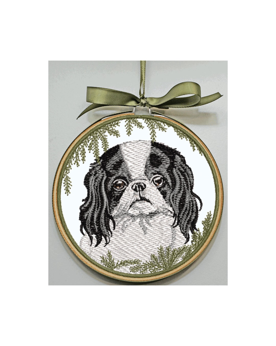 Japanese Chin Ornament Japanese Spaniel Embroidery Personalize Japanese