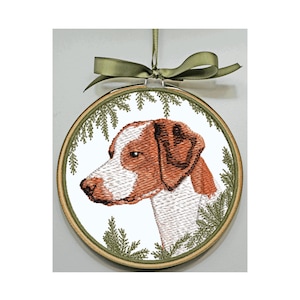 Ornament Bretagne Spaniel - Bretagne Spaniel Hoop Art - Jachthond - Personaliseren - Bretagne Dog Art - Pet Art