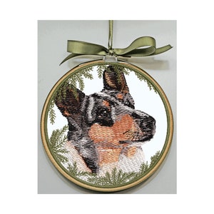 Collie Embroidered Ornament - Collie Hoop Art - Collie Smooth Coat - Personalize - Herding Dog - Pet Art