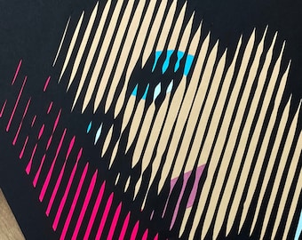 Robert Smith, The Cure Portrait – Hand-cut Paper – Wall Art – Robert Smith Picture – Pink