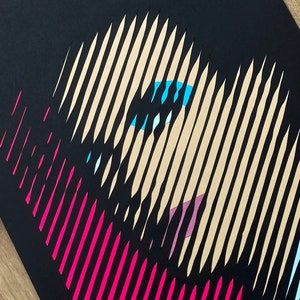 Robert Smith, The Cure Portrait – Hand-cut Paper – Wall Art – Robert Smith Picture – Pink