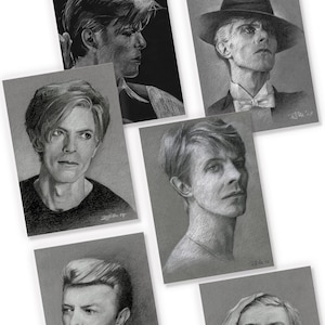 David Bowie Drawings Card Sets – A5 Greetings Cards; A6 Greetings Cards; A6 Postcards